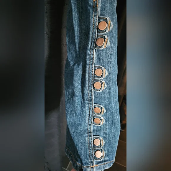 Y2K Vintage Arden B. Copper Button Side Flare Jeans - Size 2 - Picture 5 of 5